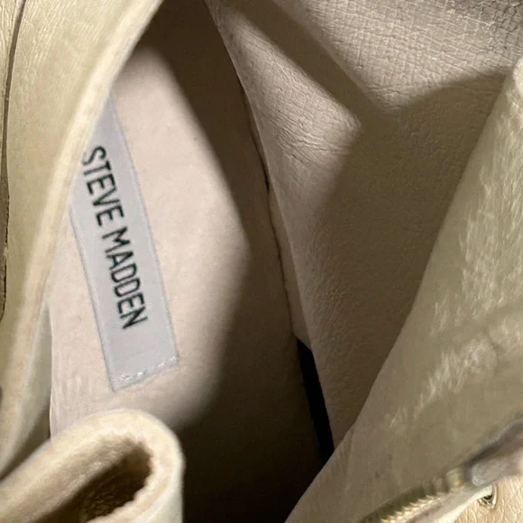 Sz 12 Steve Madden 'The Guard Boot' Cream - Picture 10 of 16